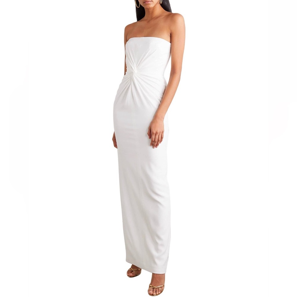 NEW Alex Perry bridal strapless twisted satin crepe column gown whiteAU8 US4